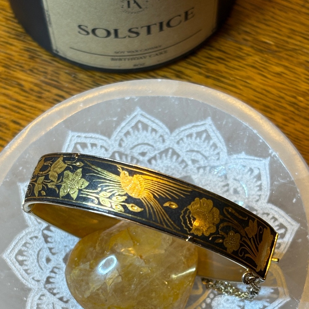 Damascene hinged bangle